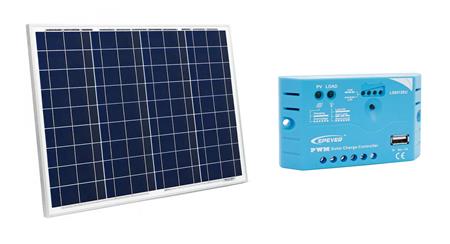 Kit Panel Solar Policristal 40W + Regulador Epever 5A USB
